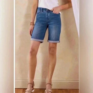 Soft Surroundings Blue Denim Women Shorts
